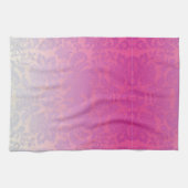 Roze Ombre Damast Bloem Keukenhanddoek (Horizontaal)