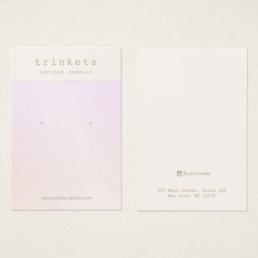 Roze ombre die juwelier-display Kaart verdient (Voorkant /achterkant)