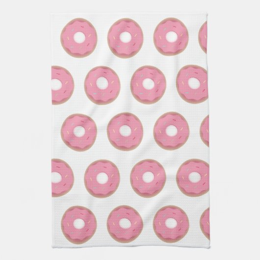 Roze Ombre Donuts Donut Strooisel Bakkerij Theedoek (Verticaal)