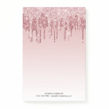Roze ombré Dripping Glitter Monogram Post-it Note