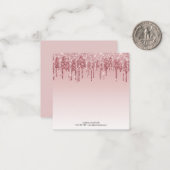 Roze Ombré Driving Glitter Monogram Notitiekaartje (Voorkant / Achterkant in situ)