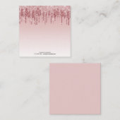 Roze Ombré Driving Glitter Monogram Notitiekaartje (Voorkant / Achterkant)
