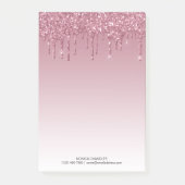 Roze Ombré Driving Glitter Monogram Post-it® Notes (Voorkant)