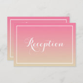 Roze Ombre Elegant Script Reception Kaart (Voorkant / Achterkant)
