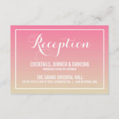 Roze Ombre Elegant Script Reception Kaart (Achterkant)