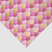 Roze ombre en Gold Foil Shimmer Mermaid Scales Tissuepapier (Detail)