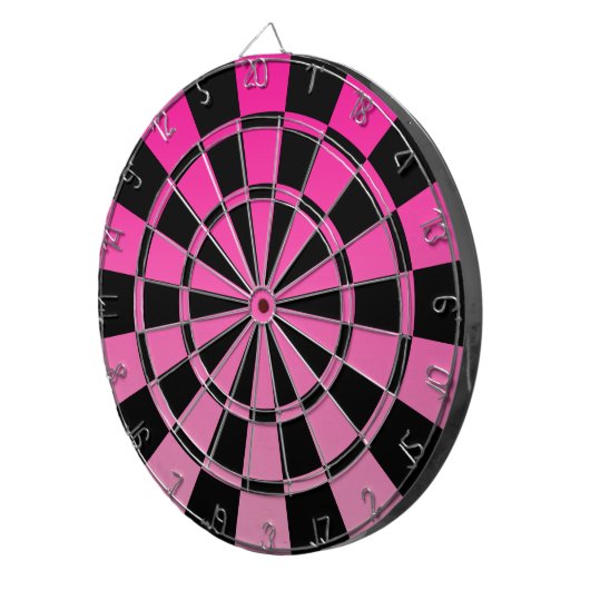 Roze ombre en zwart dartbord (Voorkant Rechts)