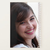 Roze Ombre en Zwarte Strepen Fotoagenda Planner (Achterkant)