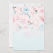 Roze Ombre Franse Tuin Shabby Bloemen Bruiloft Kaart (Achterkant)