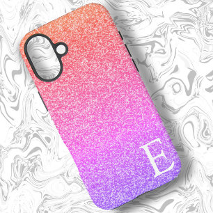 Roze Ombre Girly Printed Glitter Stijlvol en Schat iPhone 16 Plus Hoesje
