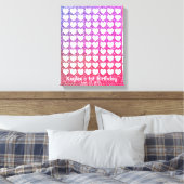 Roze ombre Glitter Handtekening Fingerprint Guestb Canvas Afdruk (Insitu (Slaapkamer))