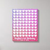 Roze ombre Glitter Handtekening Fingerprint Guestb Canvas Afdruk (Voorkant)
