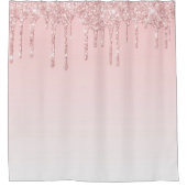 Roze Ombre. Glitter uitdrogen. Douchegordijn (Voorkant)