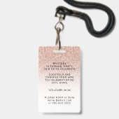 Roze Ombre Glitter VIP Pas 30ste Feest Uitnodiging Badge (Achterkant met lanyard)