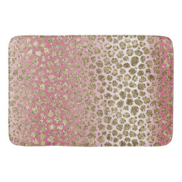 Roze ombre Gold Glitter Glitz Leopard Print Badmat