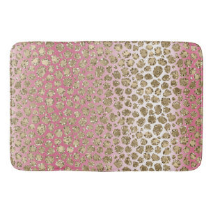 Roze ombre Gold Glitter Glitz Leopard Print Badmat
