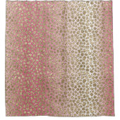Roze ombre Gold Glitter Glitz Leopard Print Douchegordijn (Voorkant)
