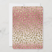 Roze ombre Gold Glitter Glitz Leopard Print    Kaart (Achterkant)