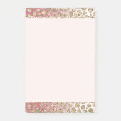 Roze ombre Gold Glitter Glitz Leopard Print Post-it® Notes (Voorkant)