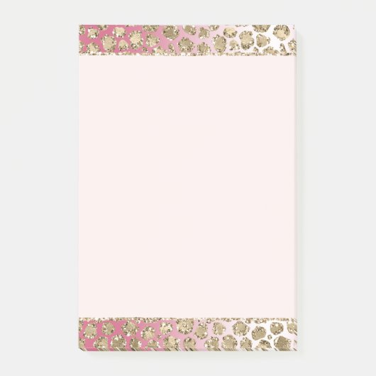 Roze ombre Gold Glitter Glitz Leopard Print Post-it® Notes (Voorkant)