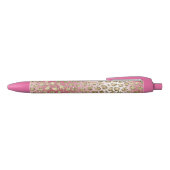 Roze ombre Gold Glitter Glitz Leopard Print      Zwarte Inkt Pen (Bovenkant)