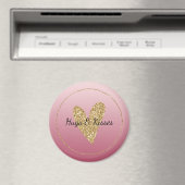 Roze ombre Gold Glitter Heart Magneet (Insitu (Vaatwasser))