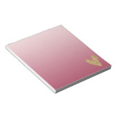 Roze ombre Gold Glitter Heart Notitieblok (Schuin)