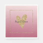 Roze ombre Gold Glitter Heart Servet (Voorkant)
