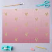 Roze ombre Gold Glitter Heart Tissuepapier (Craft)