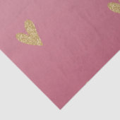 Roze ombre Gold Glitter Heart Tissuepapier (Detail)