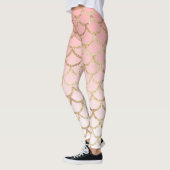 Roze Ombre Gold Glitter Mermaid Scales Leggings (Links)