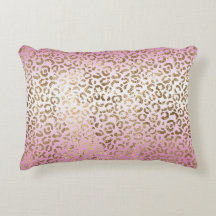 Roze ombre Gold leopard Print