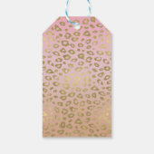 Roze ombre Gold leopard Print Cadeaulabel (Achterkant)