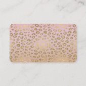 Roze ombre Gold Leopard Print Dragonfly Visitekaartje (Achterkant)