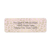 Roze ombre Gold leopard Print Etiket (Voorkant)