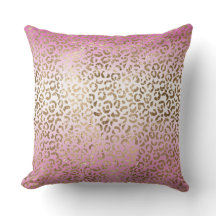 Roze ombre Gold leopard Print