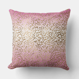Roze ombre Gold leopard Print Kussen