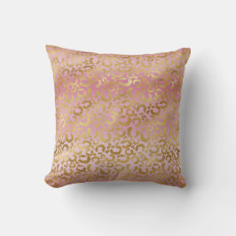Roze ombre Gold leopard Print Kussen