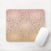 Roze ombre Gold leopard Print Muismat (Met muis)
