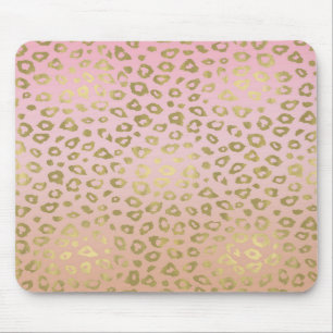 Roze ombre Gold leopard Print Muismat