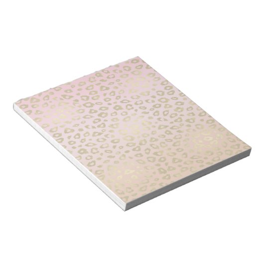 Roze ombre Gold leopard Print Notitieblok (Schuin)