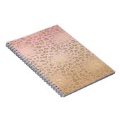 Roze ombre Gold leopard Print Notitieboek (Rechterzijde)