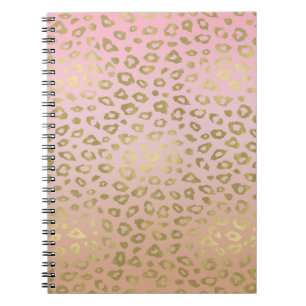 Roze ombre Gold leopard Print Notitieboek