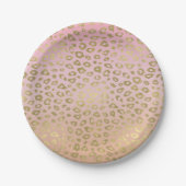 Roze ombre Gold leopard Print Papieren Bordje (Voorkant)