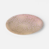Roze ombre Gold leopard Print Papieren Bordje (Gekanteld)