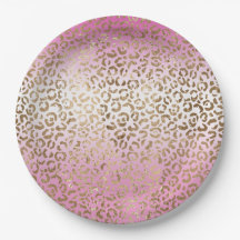 Roze ombre Gold leopard Print
