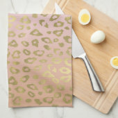 Roze ombre Gold leopard Print Theedoek (Quarter Fold)