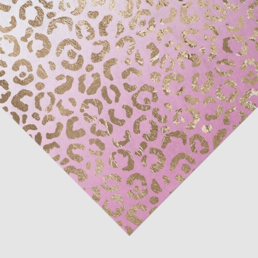 Roze ombre Gold leopard Print Tissuepapier (Detail)