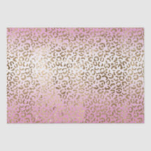 Roze ombre Gold leopard Print