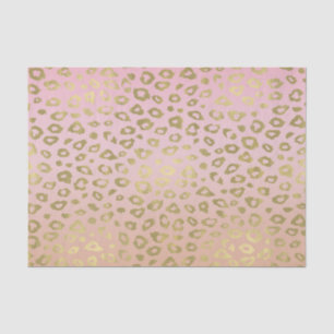Roze ombre Gold leopard Print Tissuepapier
